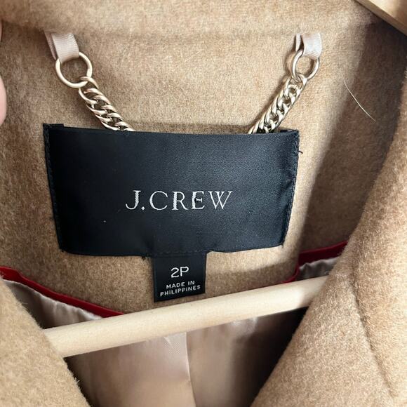 J. Crew Double Breasted Italian Wool Cashmere Coat Jacket Womens 2P Brown - Picture 7 of 13